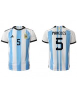 Argentiina Leandro Paredes #5 Kotipaita MM-kisat 2022 Lyhythihainen